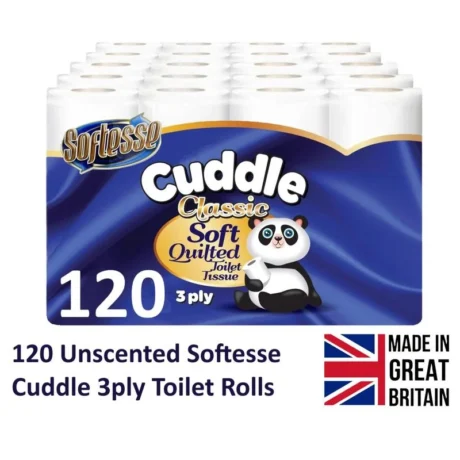 【NO. 1 sale  !!!  over 10000 sold !!!!】 120 Panda Cuddle SOFTEESE   3PLY Toilet Tissue  - White Soft Quilted Toilet Paper 10X12pk Lightweight Sheets flushable bathroom